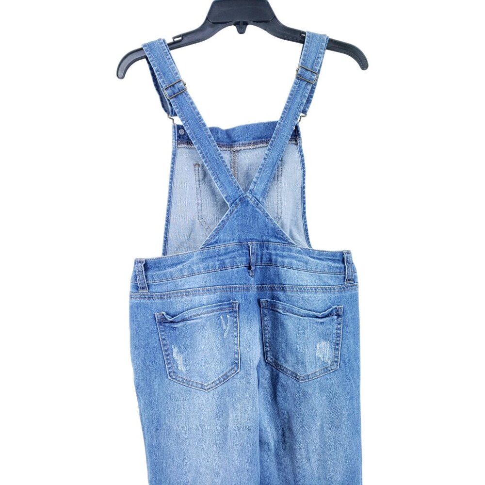Wax Jean Basic Denim Destroyed Overalls Women's Size Small - Picture 4 of 9
